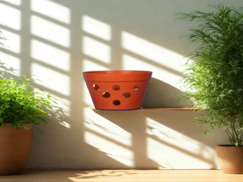 Chậu Trồng Lan Đục Lỗ Thoát Nước Đất Nung